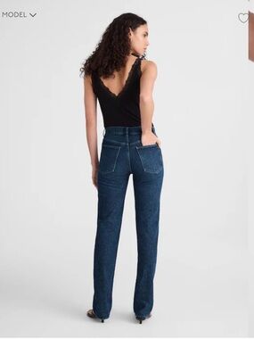 Made well The Longline Straight Jean 25T in Medium Blue NWT